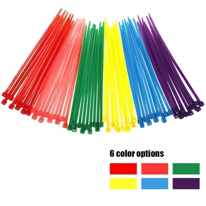 ELECALL Small 4 inch Multicolor [Zip Cable Tie]s 480pcs Assorted Color for Marking Chickens Legs or Deco Mesh Wreath Supplies Pink,Red, Purple, Yellow, Blue,Green - Image 2